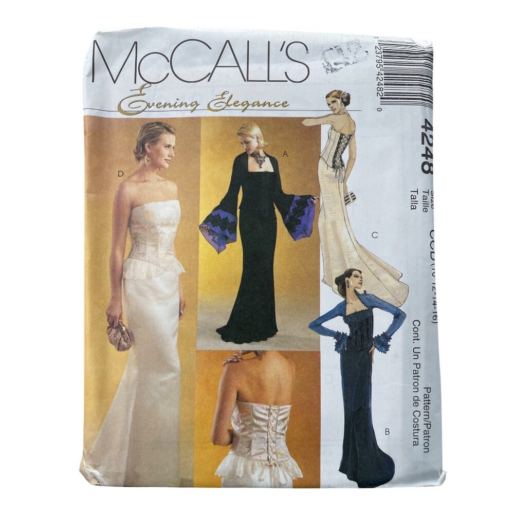 McCalls 4248 Evening Elegance Pattern Size 10-16 Lined Top and Skirt Party UNCUT